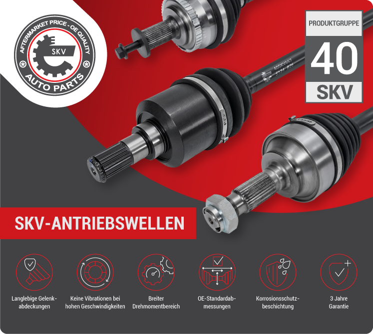 Neue Modelle SKV-Antriebswellen